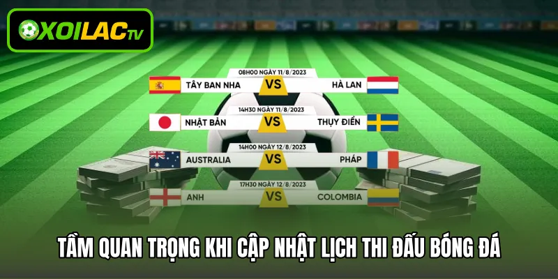 Tầm quan trọng khi cập nhật lịch thi đấu bóng đá