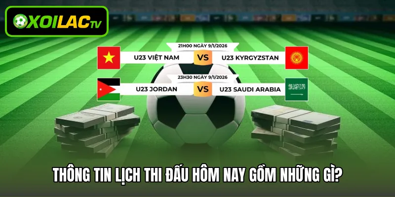 Thông tin lịch thi đấu hôm nay gồm những gì?